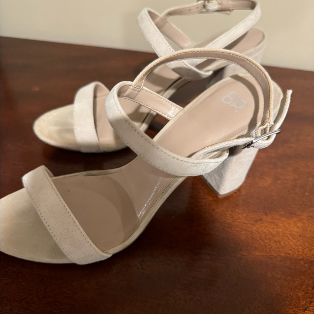 BP Off White Block Heels